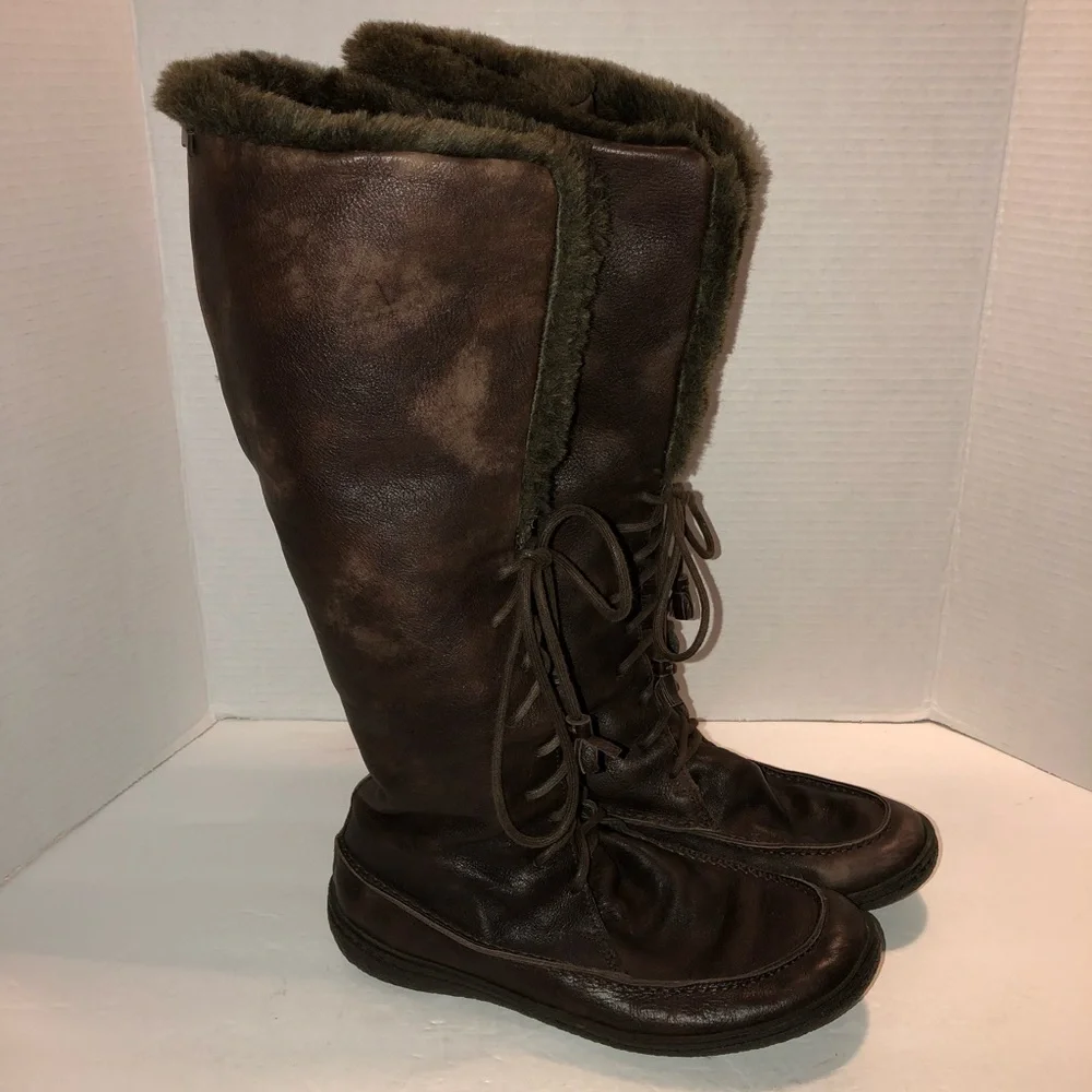 Camper Dark Brown Fur-Lined Winter Boots - Picture 4 of 7